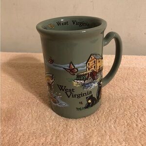 West Virginia Souvenir Coffee or Tea Mug Raised Pictures 5 1/2” Tall